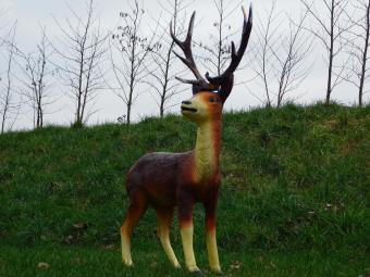 Groot Hert met Gewei - 108 cm - Polystone