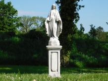 Marienstatue auf Sockel - 125 cm - Stein