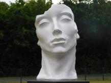 Stijlvol Beeld 'The Face' - Polystone - Hoogte 51 cm - Wit