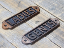 Ladies en Gents - deurbordjes - set van 2  - ijzer