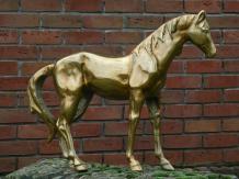 Sculptuur paard - goud - alu