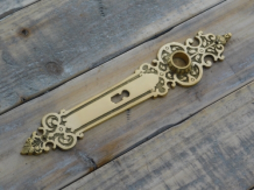 1 Langes Türschild Tilspit - Messing poliert, als antikes, Zimmertürschloss geeignet.