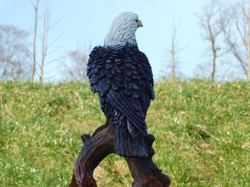 Adler auf Baumstamm - 37 cm - Polystone