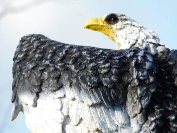 Statue Adler Schwarz Weiß - 45 cm - Polystone