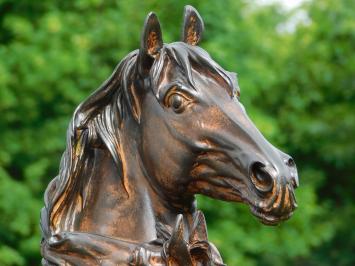 Statue Stute mit Fohlen - 45 cm - Holzoptik