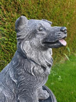 Gartenstatue von Hund, Sjors, Schäferhund, Beton