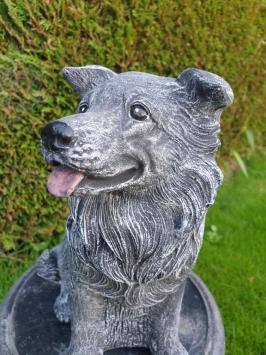 Gartenstatue von Hund, Sjors, Schäferhund, Beton