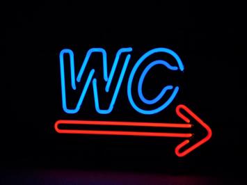 Neon --> WC - 50 cm - Blauw met Rood