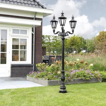 Tuinlantaarn hoge Emmeloord 3-lichts - 235 cm