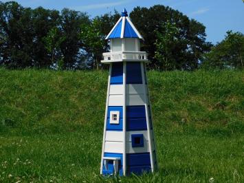 Leuchtturm XXL mit Lichtern - 140 cm - Handbemalt - Holz